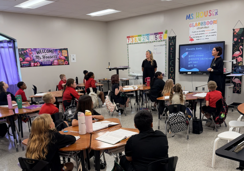 Mrs. Barnes and Mrs. Richardson Welcome Students to a New School Year